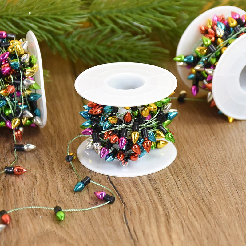 5M/roll Colourful Christmas Light Bulbs String Garland Christmas Decorations Xmas Tree Ornaments DIY Craft