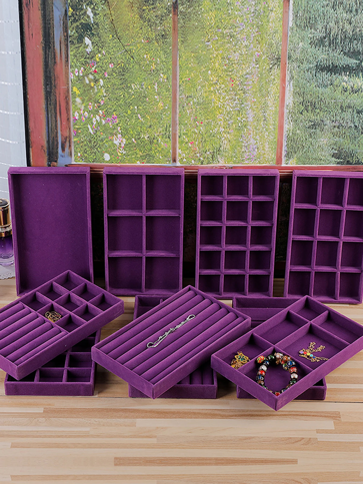 Purple Jewellery Box Trays
