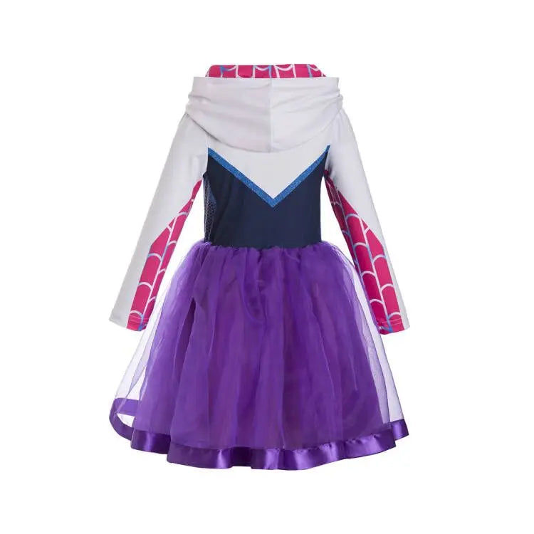 Ghost Spider Gwen Hoodie Cosplay Tutu Halloween Book Week Costume