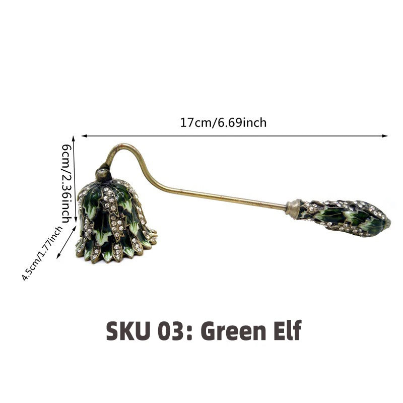 Candle Snuffers Enamel Diamonte Encrusted Long Handle Candle Extinguishers Home Decor