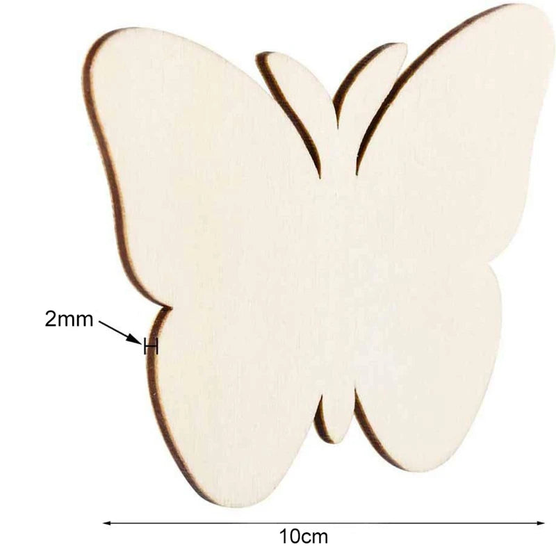 10pcs Butterfly Flower DIY Wooden Crafts Kids Projects