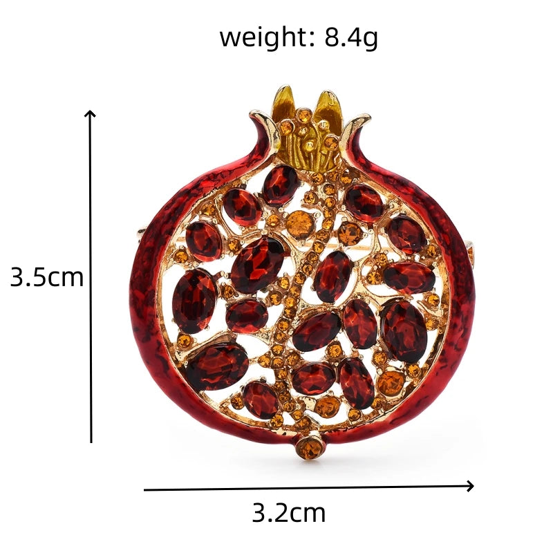 Red Crystal Pomegranate Brooch