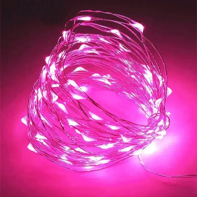 1m-30m Copper Wire LED String Light 8 Colours Fairy Lights Battery Powered
