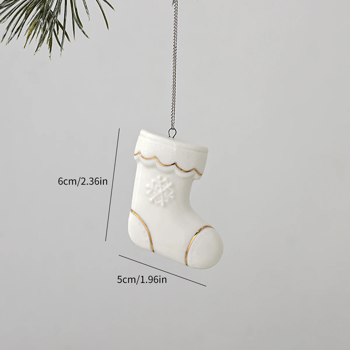 White Ceramic Christmas Tree Ornaments Snowman Reindeer Xmas Hanging Decor