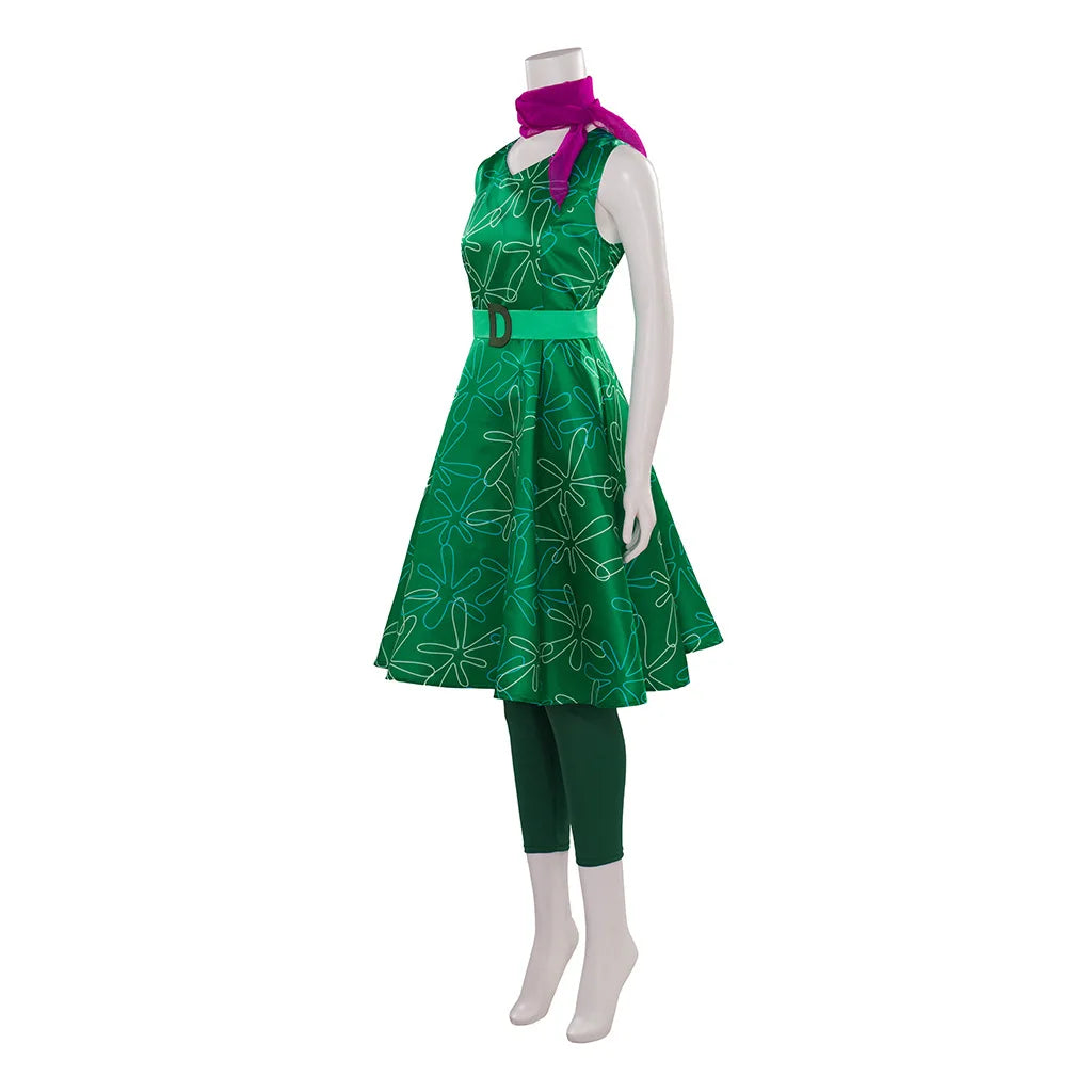 Insides Out Dress Costume Women Disgust Joy Adult Cosplay Set