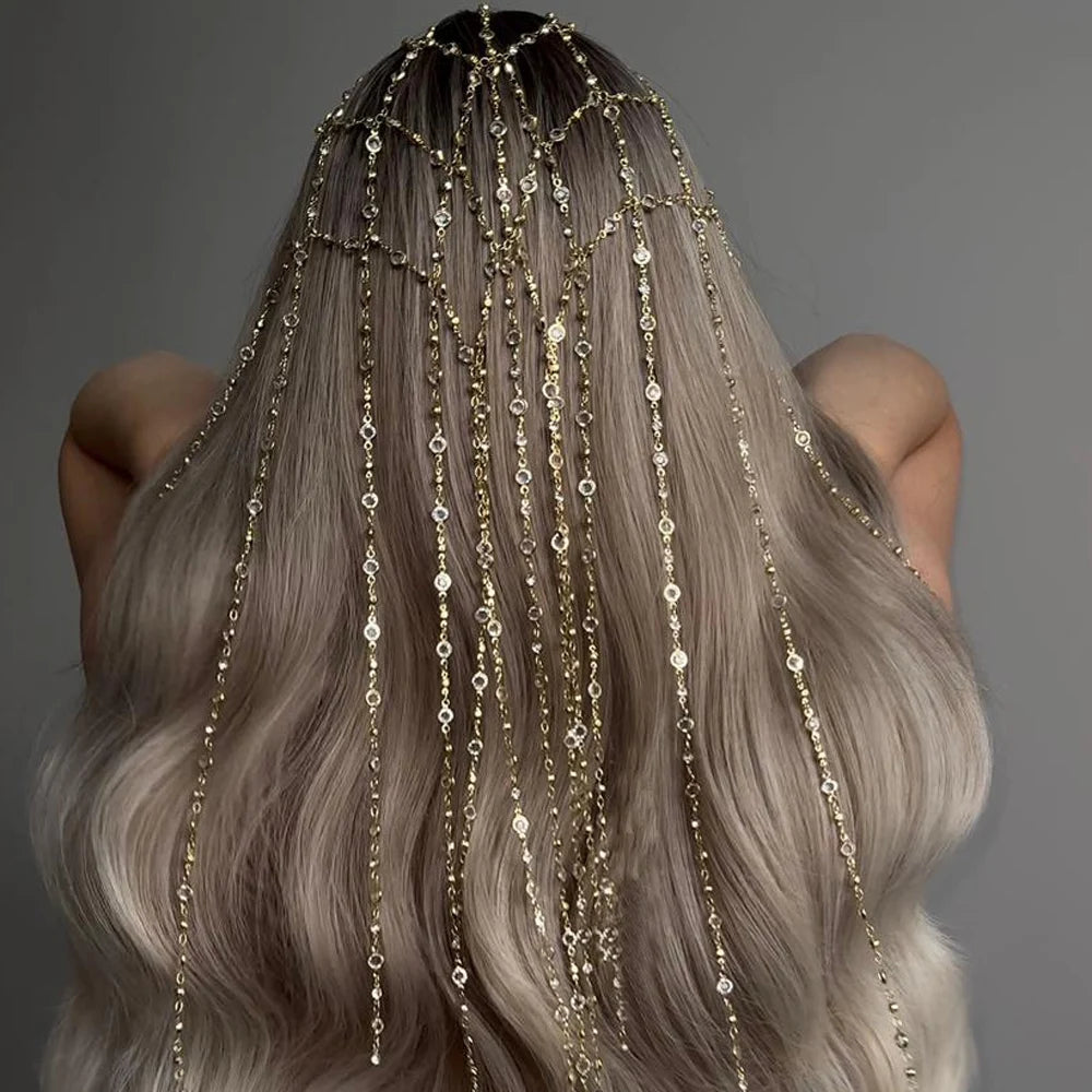 Bridal Mesh Tassel Headpiece Cap