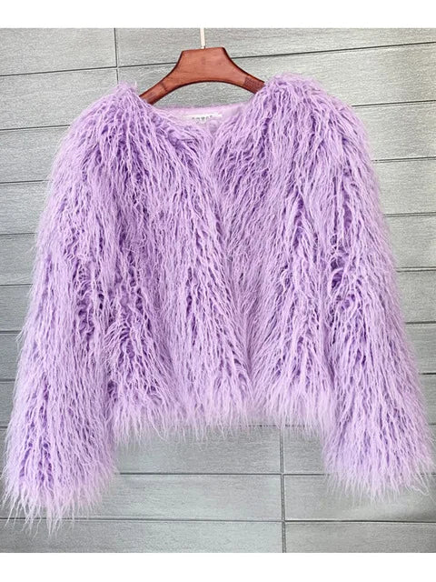 Faux Fur Coats Y2k Punk Rave Winter Jackets