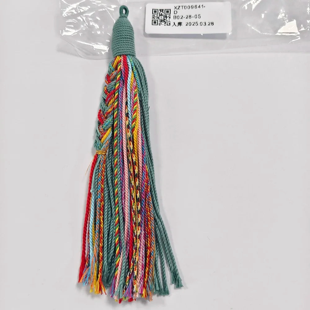11cm Hand Twisted Cotton Thread Tibetan Style Tassel DIY Bookmark Crafts Jewellery Making Accessories Pendant DIY Car Decoration