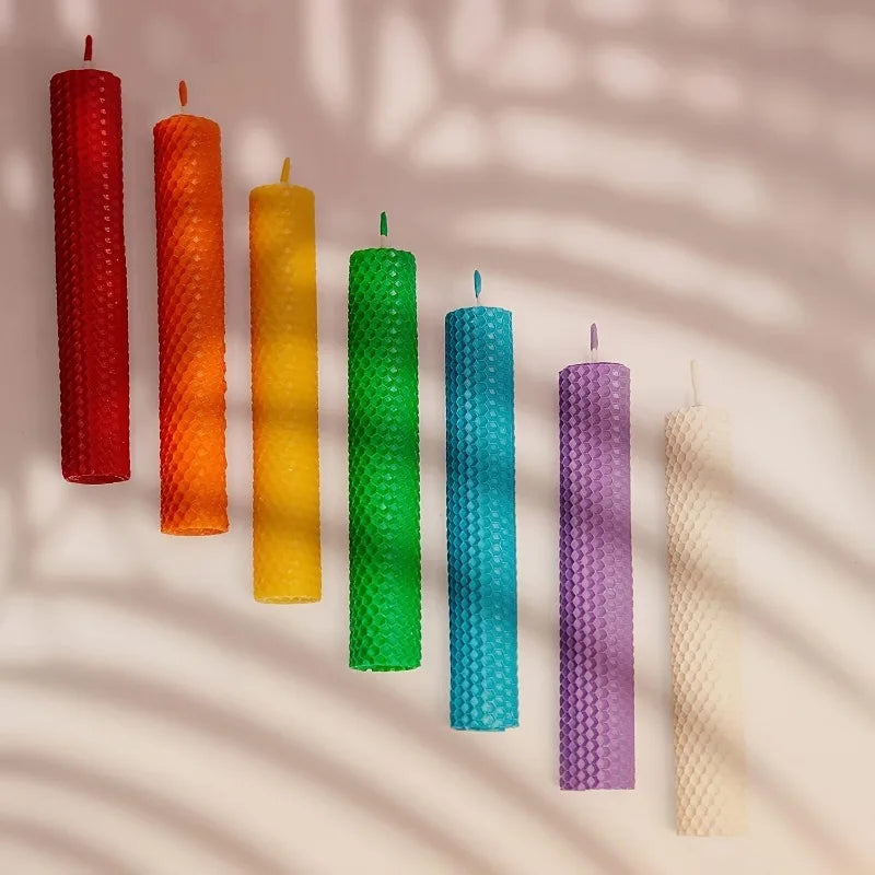 14pcs Rainbow Beeswax Candle Making Kit DIY Gifts
