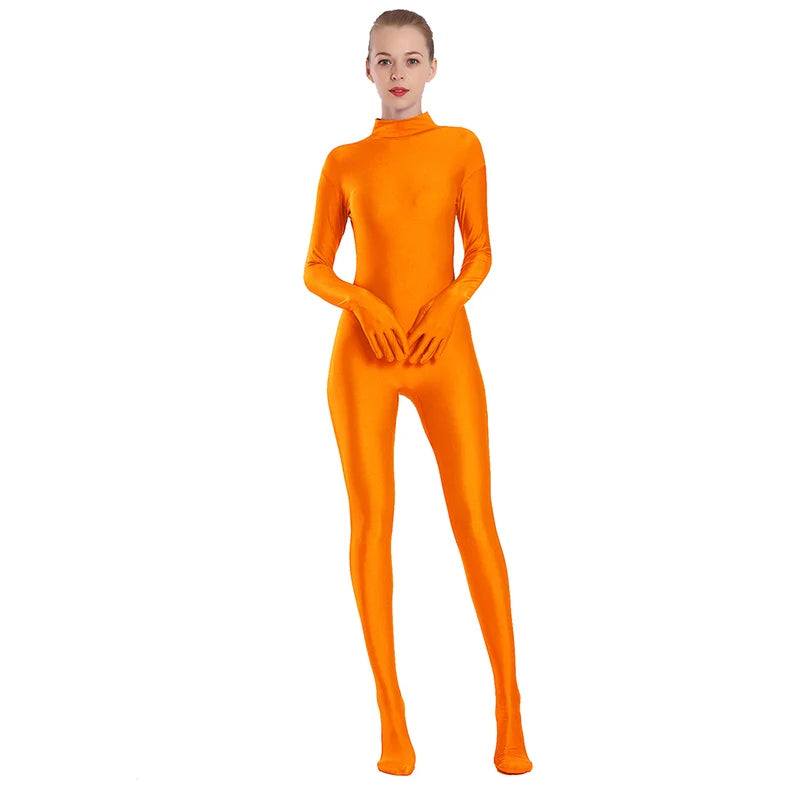 Cat Burglar Adult Spandex Full Body Zentai Footed Jumpsuit Unisex Bodysuit Unitard Halloween Costume