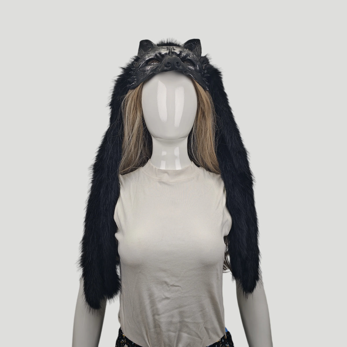 Unisex Viking Faux Fur Headdresses and Wolf Head Masks