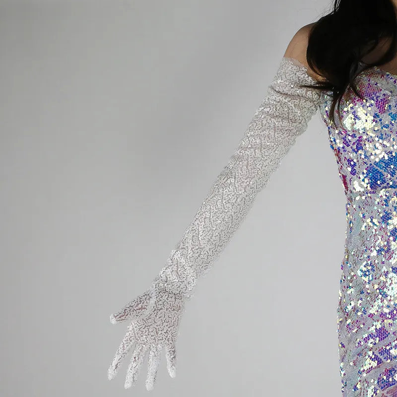 Glitter Gloves 70cm Long Gloves 26 Colours