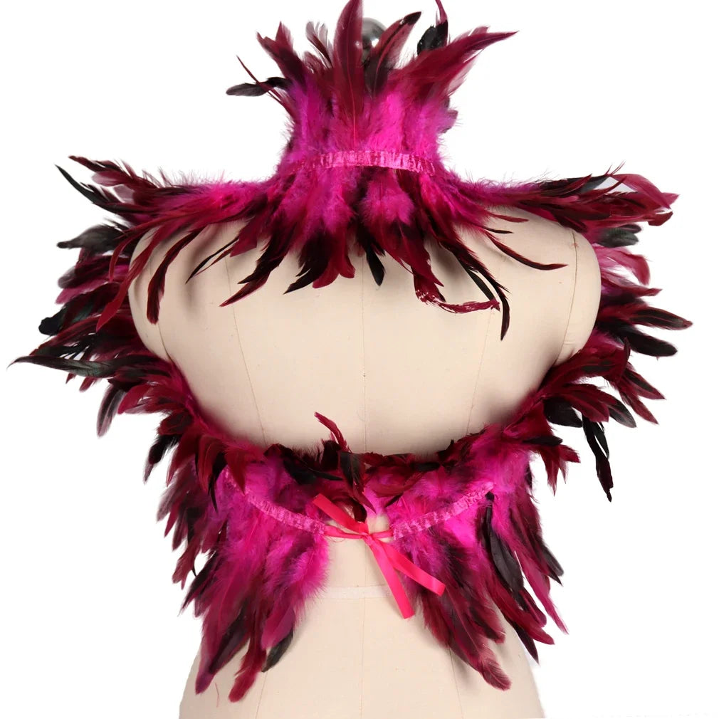 Feather Shoulder Epaulettes Festival Rave Wear