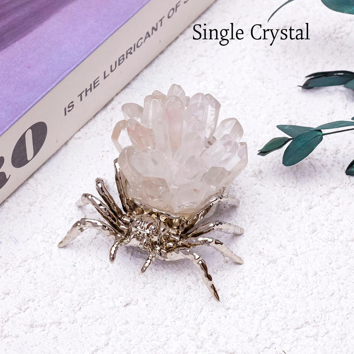 1pc Natural Crystal Spider Animal Desk Decor