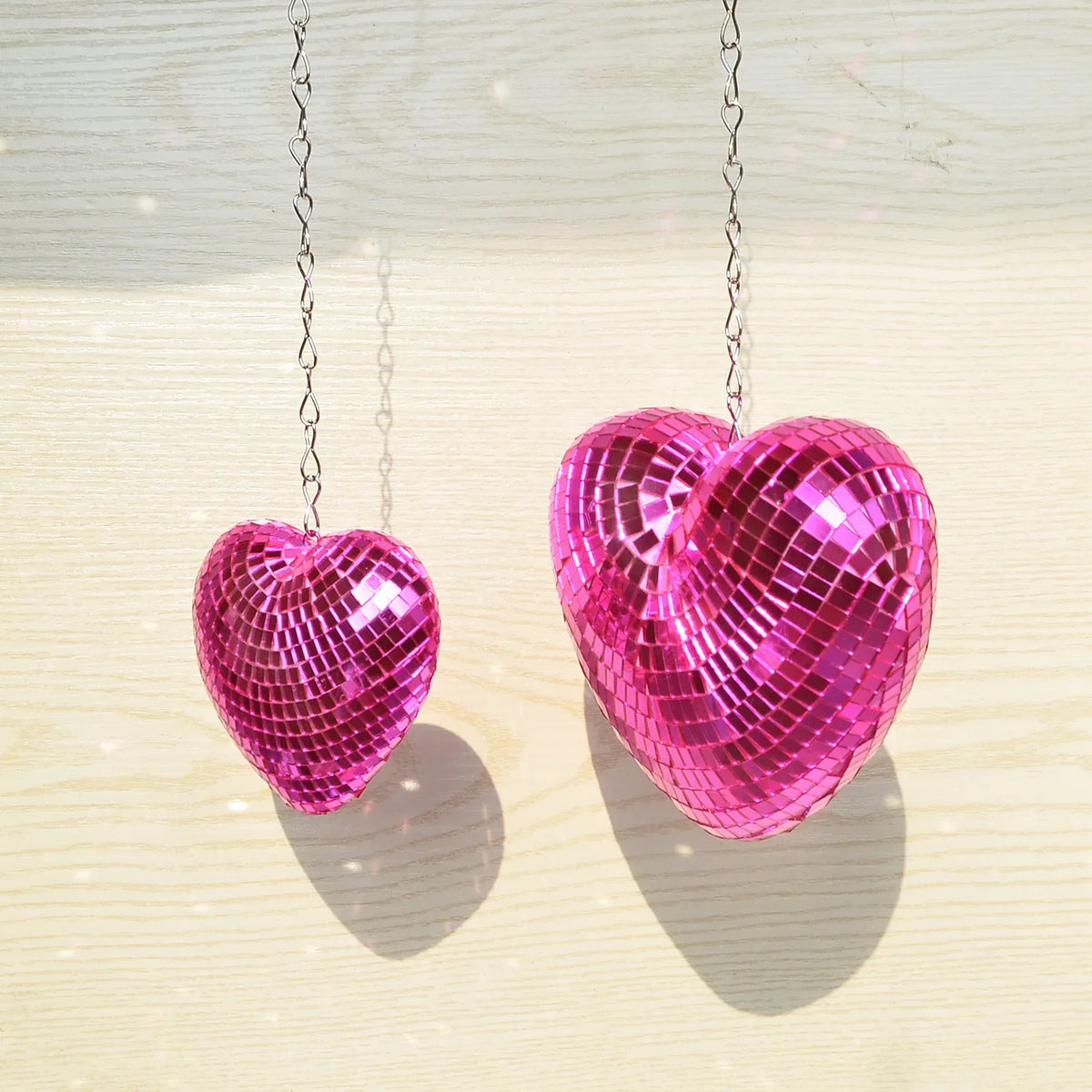 Love Heart Disco Ball Hanging Decoration with Chain
