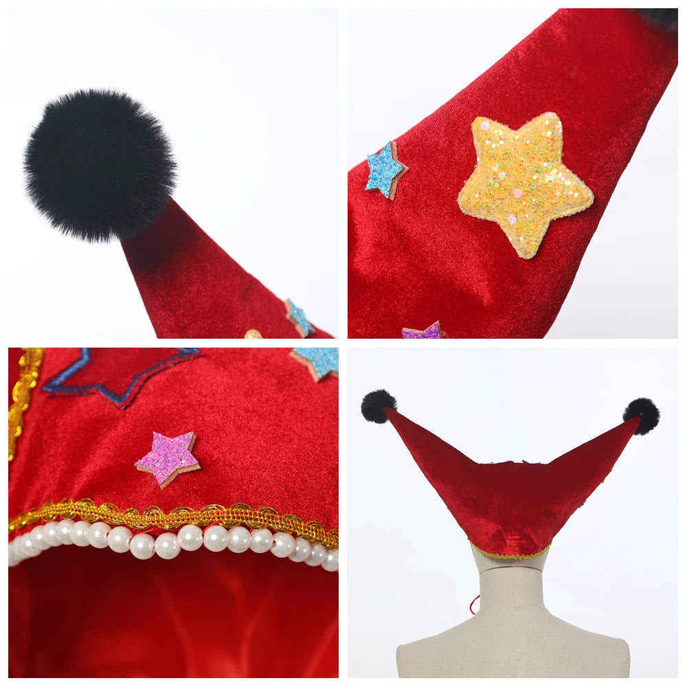 Jester Clown Hat Carnival Circus Costume Halloween Book Week Dress-Up Hats