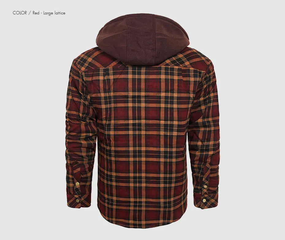 Woodsman Cotton Plaid Hooded Jacket Thick Warm Winter Plaid Shirts