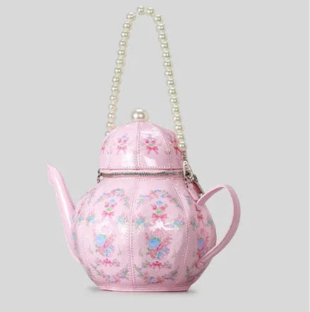 Teapot Handbags with Pearl Chains