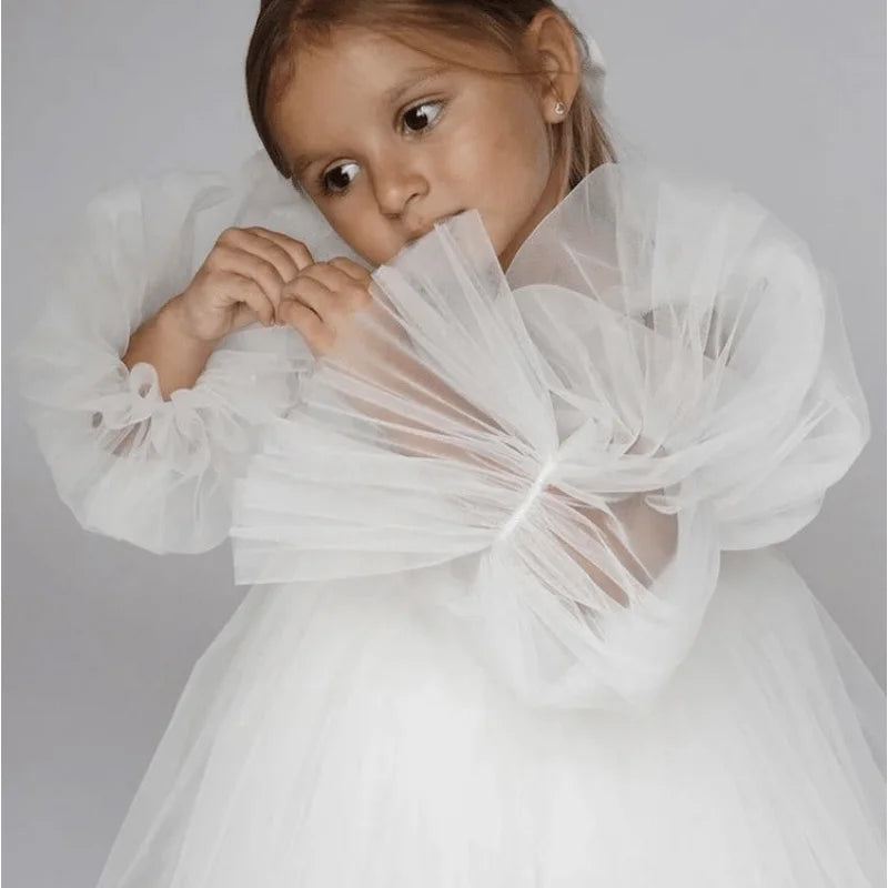 Fashions on The Field Girl Tutu Dress Puff Sleeve Infant Toddler Wedding Party Birthday Dress