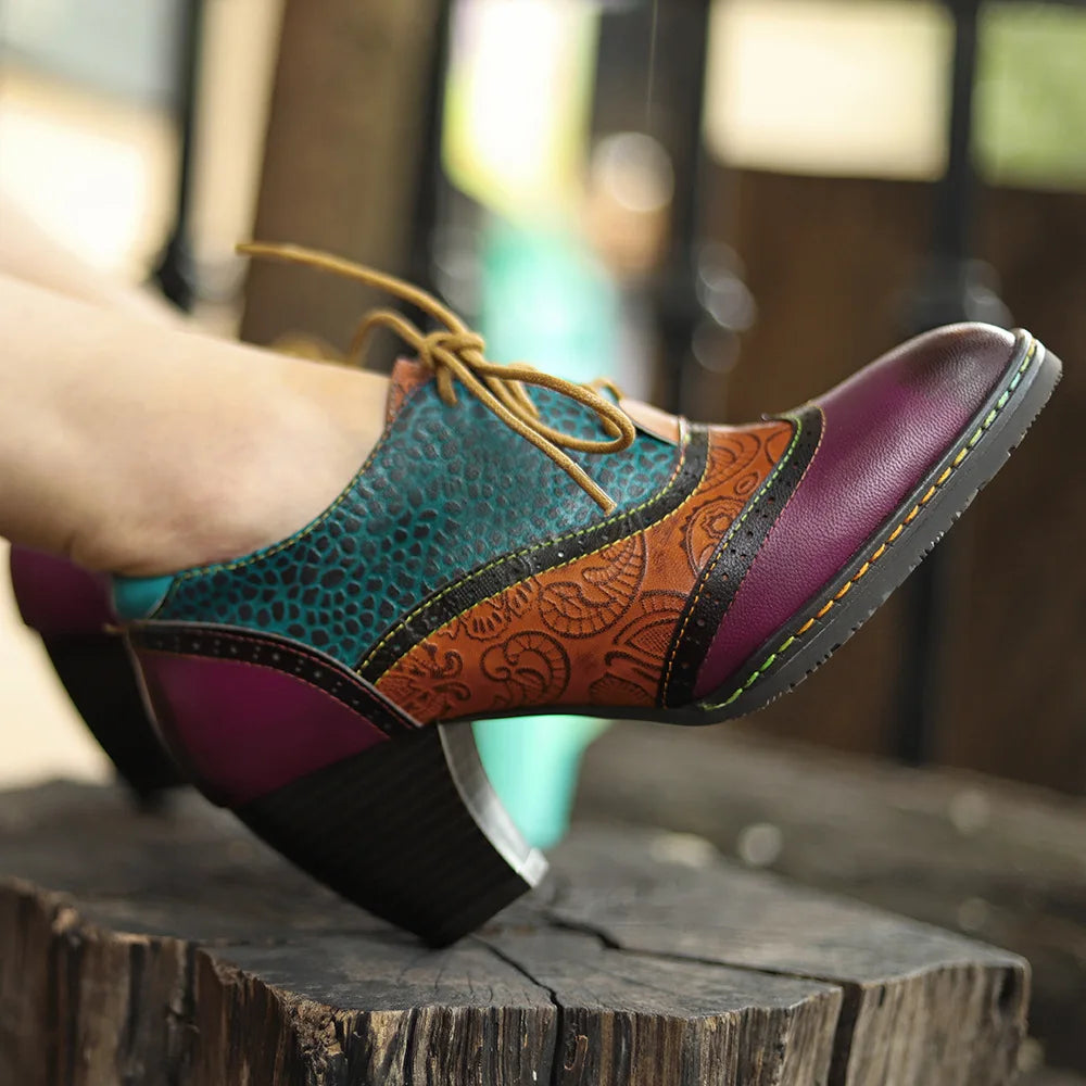 Sabina's Genuine Leather Pumps Colourfun Shoes