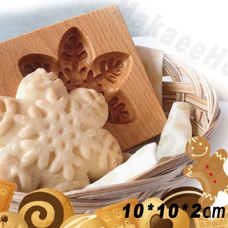 Wooden Cookie Moulds Baking Tools Christmas Easter