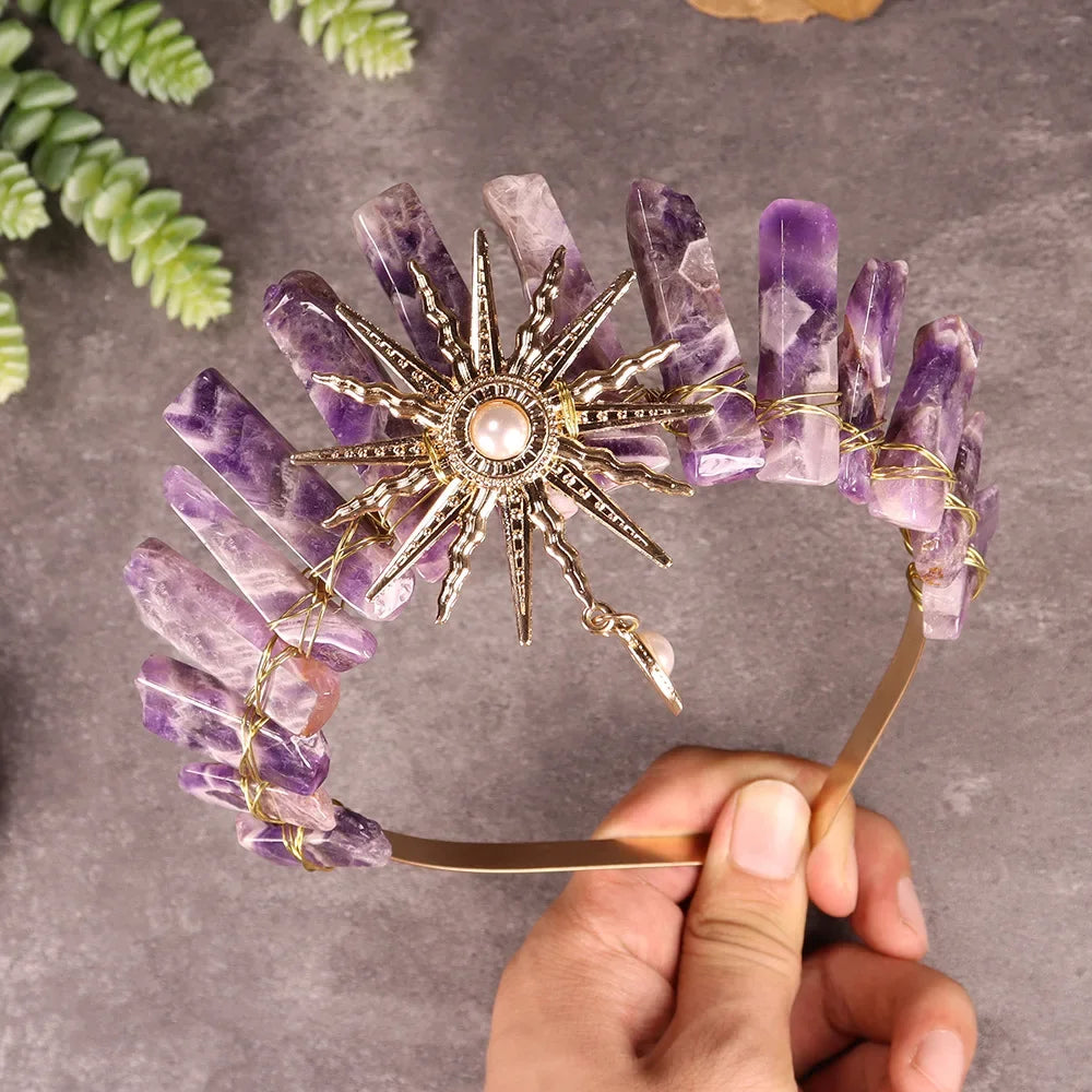 The Sun Goddess Raw Crystal Crown