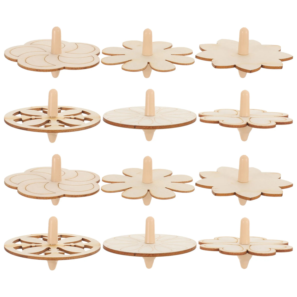 12 DIY Gyro Toys Wooden Spinning Tops Kids Craft Project