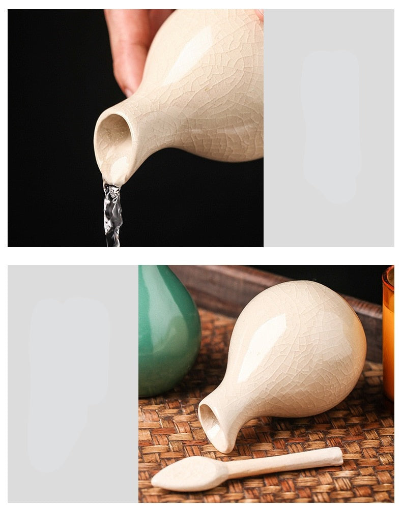 Leaf Cracked Glaze Essential Oil Pots 100ml Ceramic Aromatherapy Scented Home Decor Bottle