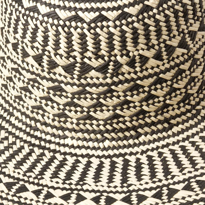 Black and White Large Brim Floppy Straw Summer Hats