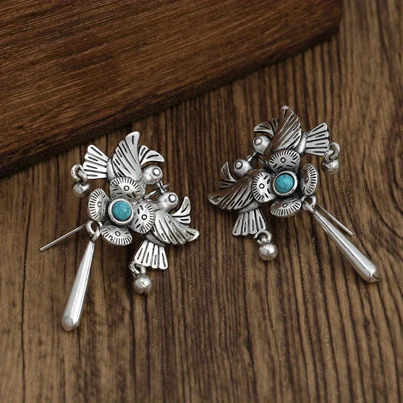 Mexican Love Bird Drop Earrings