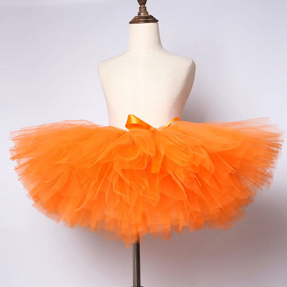 Easter Bunny Tutu Skirt Orange Carrot Tutus with Bunny Ears