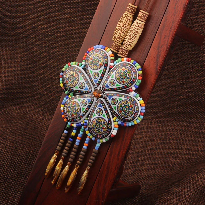 Handmade Beaded Leather Boho Necklaces