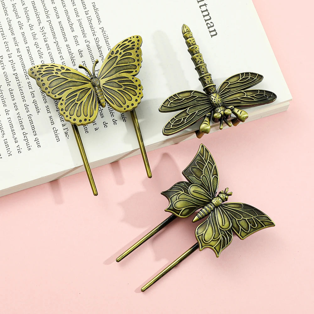 Butterfly Dragonfly Book Clip Bronze Metal Bookmarks