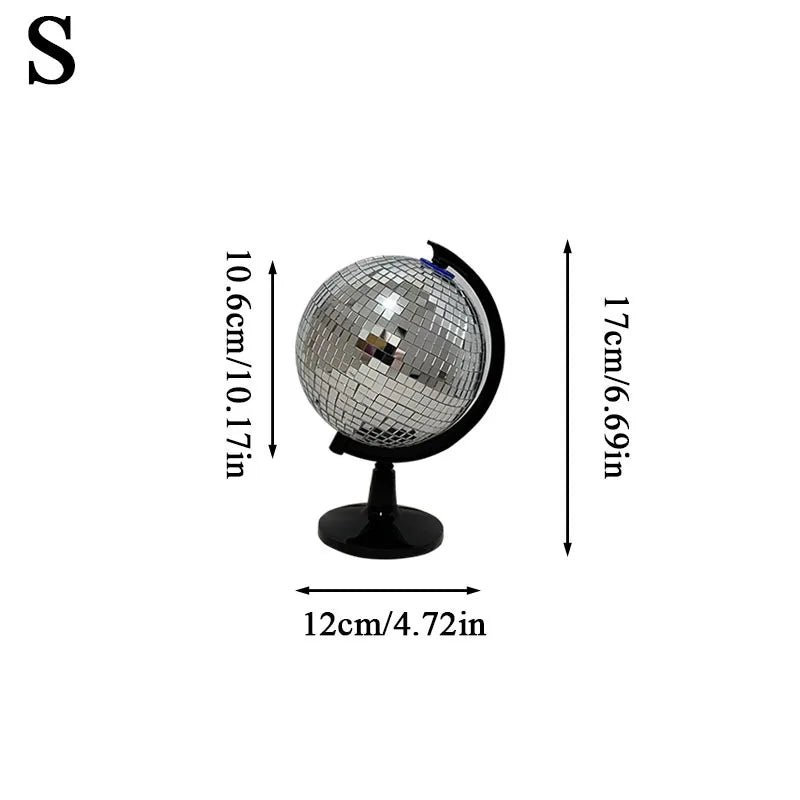 Rotating Mirror Ball Disco Globe Decor