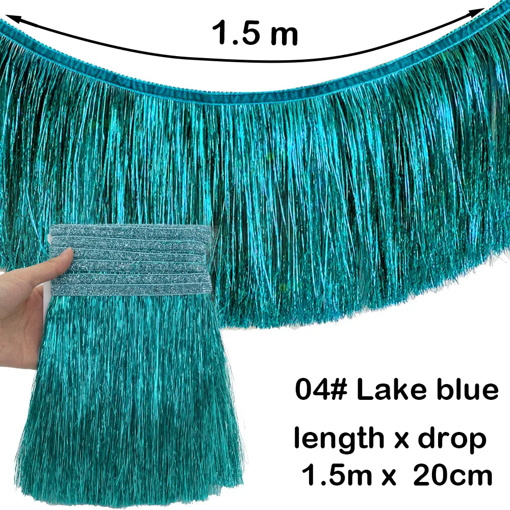 1.5m Gorgeous Fringe Tassel Banner Party Foil Garlands Wall Ceiling Decoration