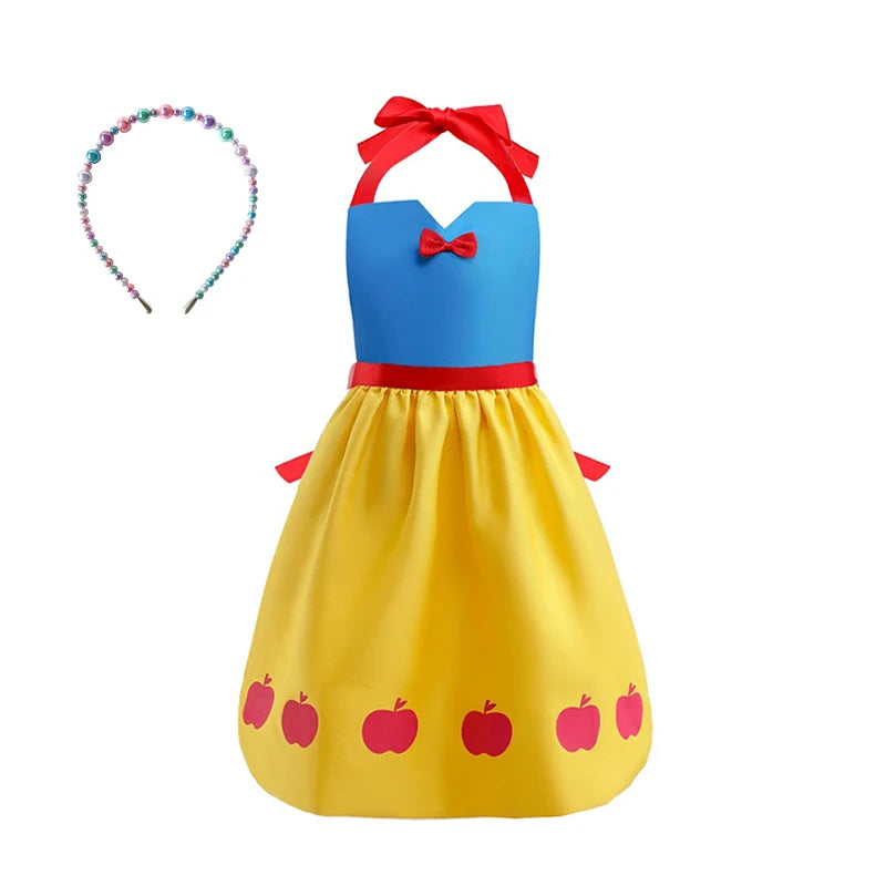 Mother Daughter Matching Clothing Apron Dresses Women Girls Halloween Cosplay Children Princess Coveralls