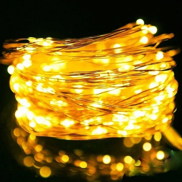 1m-30m Copper Wire LED String Light 8 Colours Fairy Lights Battery Powered