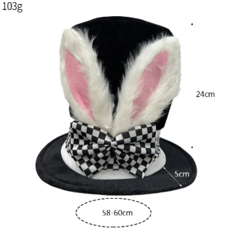 White Rabbit Tea Party Dress Up Accessories Pocket Watch Hat Tie Glasses Gloves