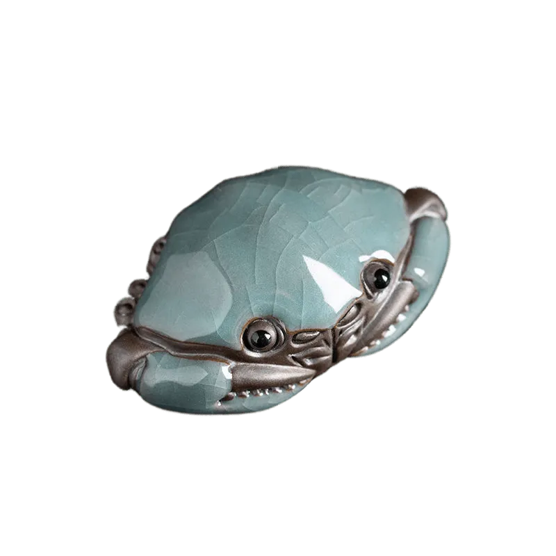 Kiln Cracked Glaze Crab Tea Pet Handmade Tea Ceremony Decoration