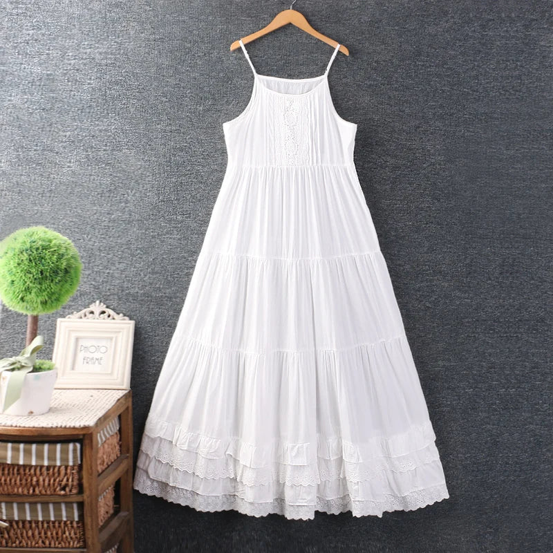 Tilly's Embroidered White Cotton Summer Dress