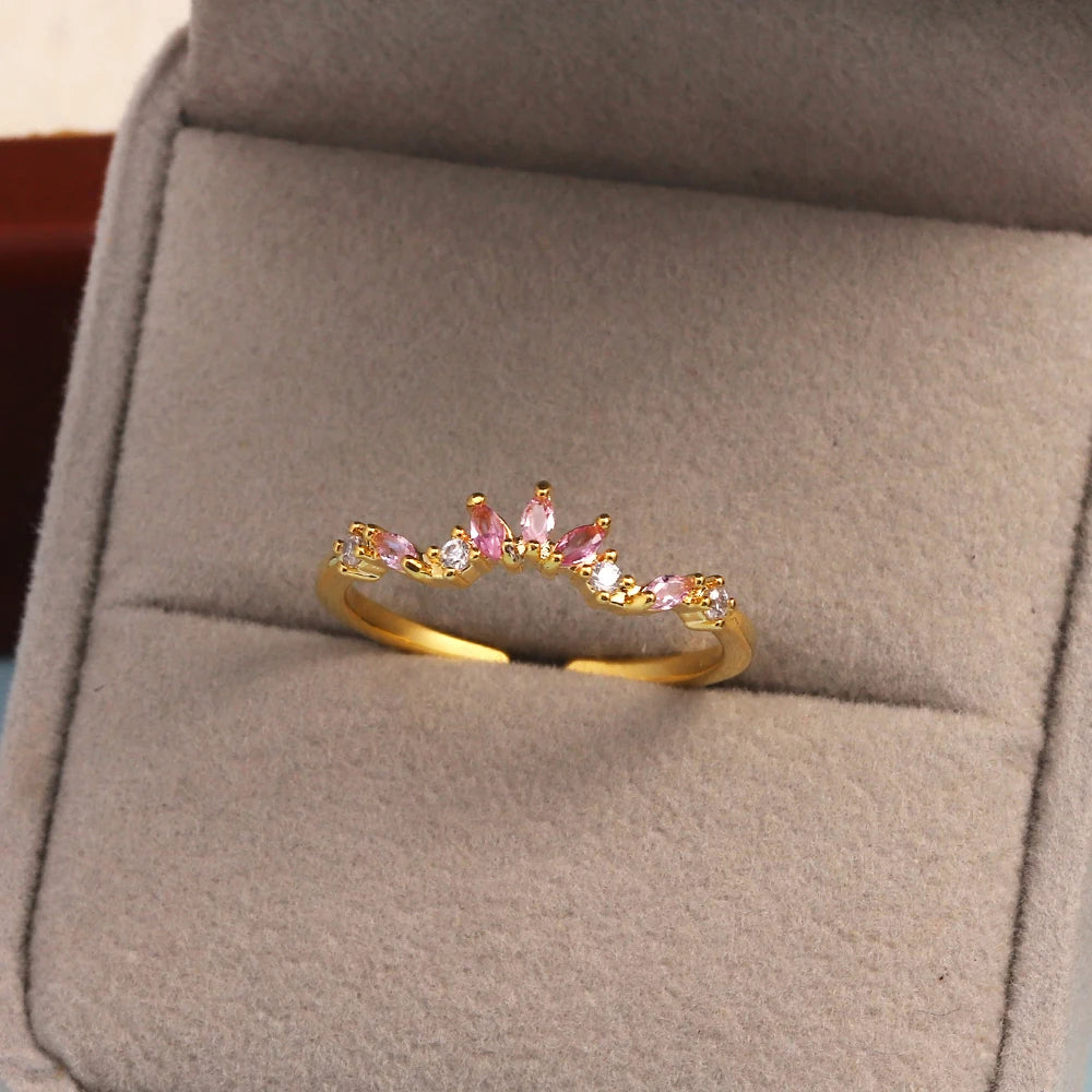Sweet and Dainty Colourful Zircon Rings Gift Idea
