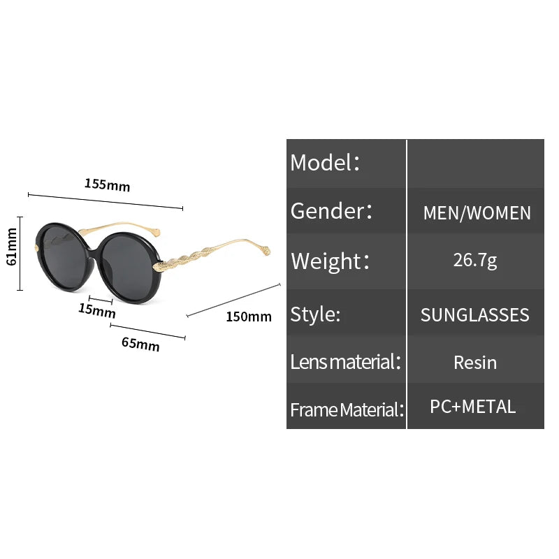 Shania's Round Sunglasses Oversized Vintage Shades