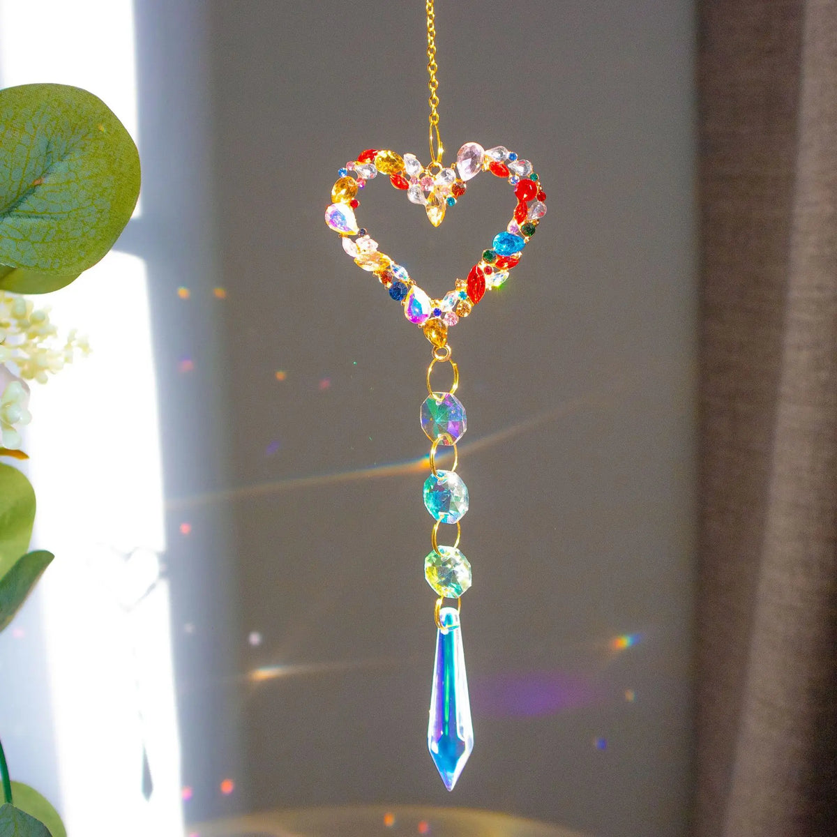 Star, Sun, Heart Crystal Sun Catchers Hanging Rainbow Prisms