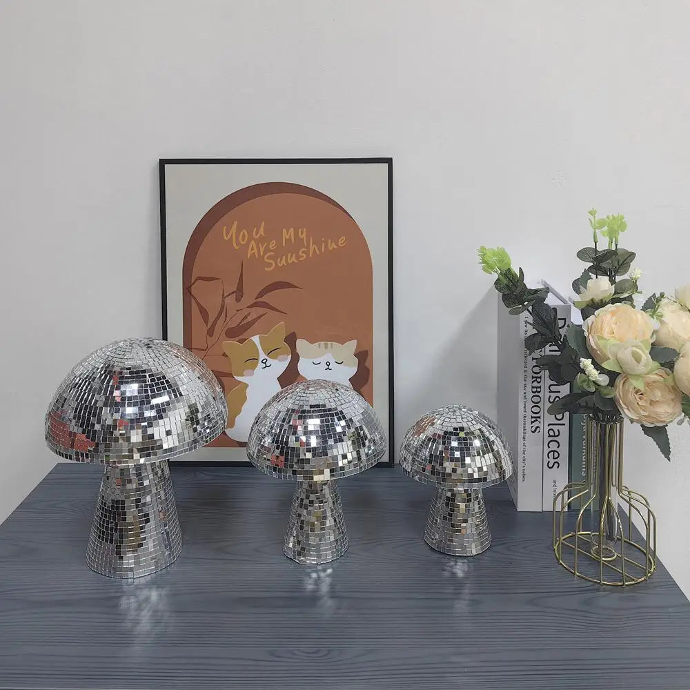 Retro Disco Mushroom Shape Mirror Ball Home Decorations