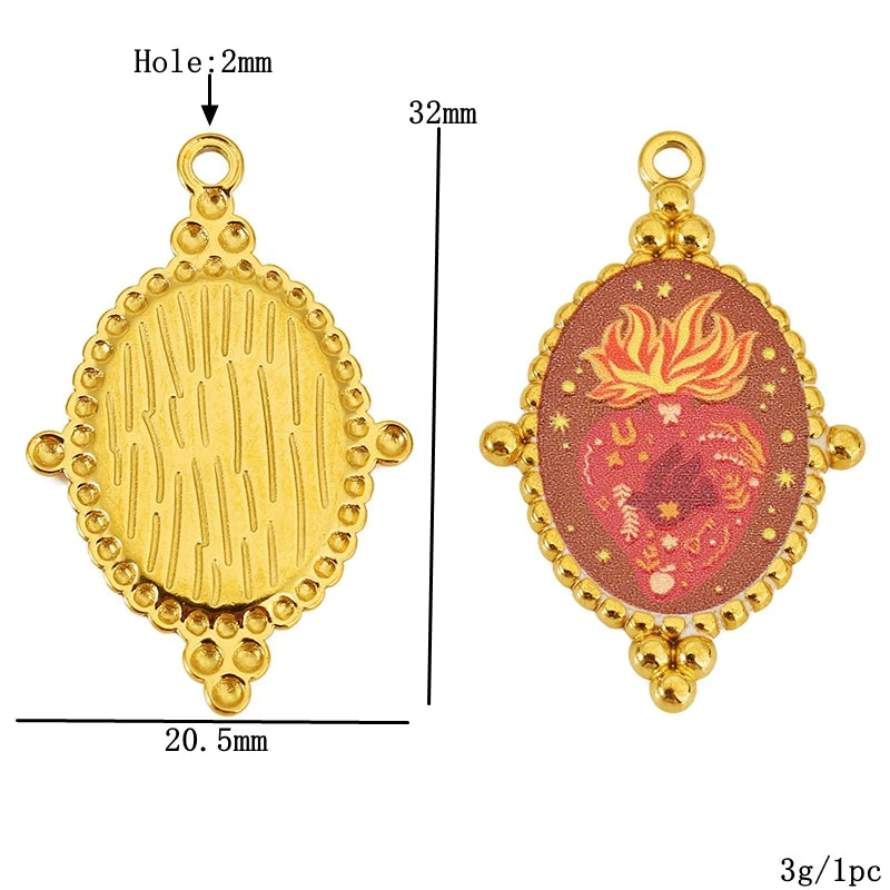 Three Enamel Little Bear Love Charms Stainless Steel Pendants for DIY Bracelets Jewellery Earrings Making