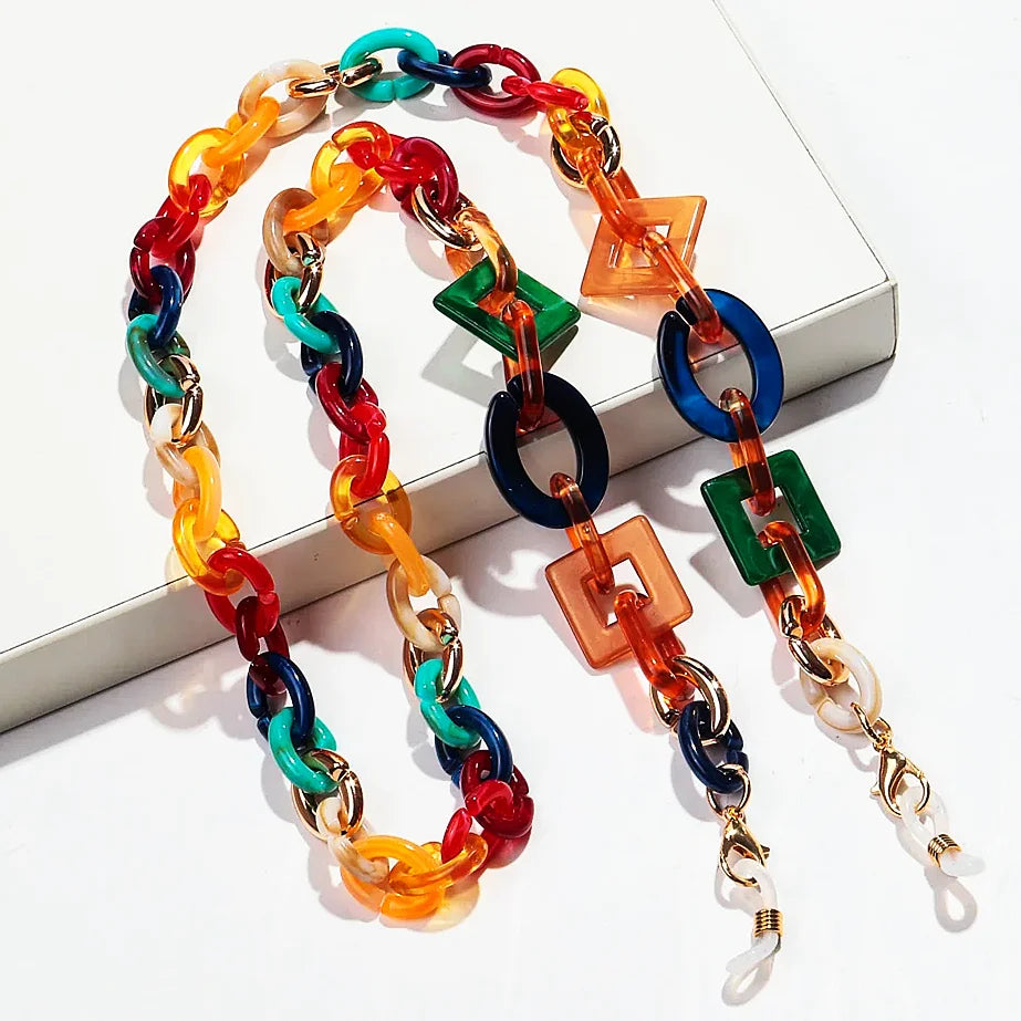 Resin Acrylic Glasses Chain Funky Sunglasses Accessories