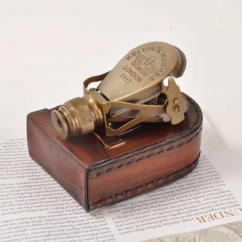 Antique Replica Brass Monocular Desktop Ornament Mini Telescope Brass Home Decor