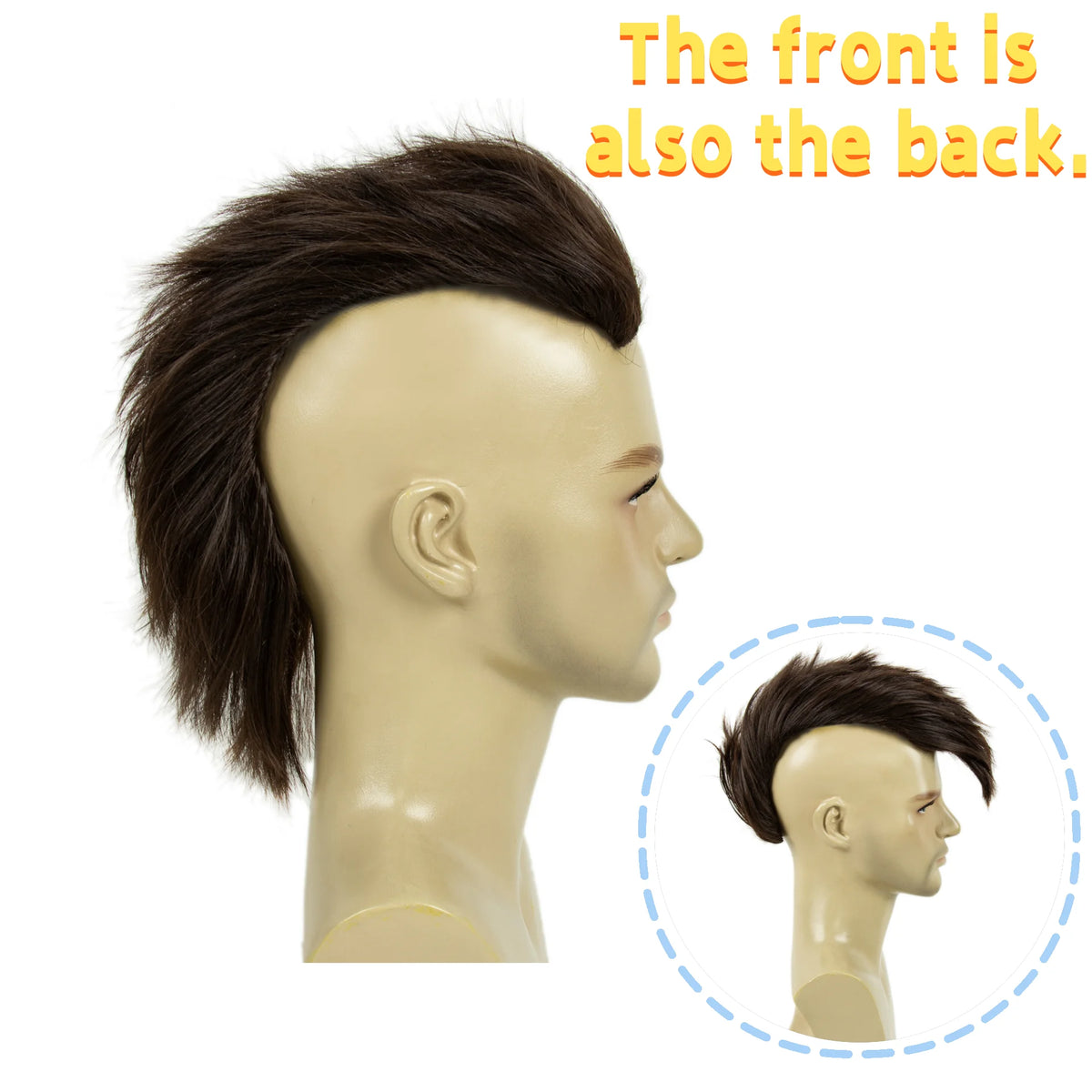 Mohawk Wig in Red & Black Adults Short Hair Wigs Halloween Costume Cosplay