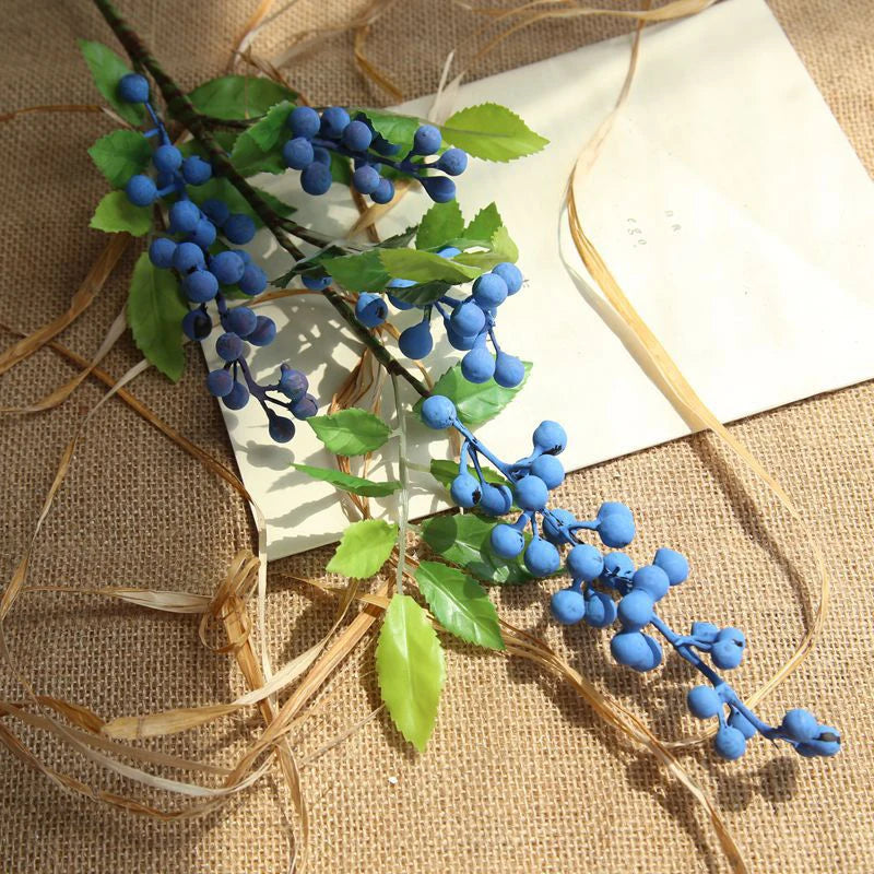 70CM Holly Branch Artificial Red Berries Christmas Ornaments DIY Xmas Decor