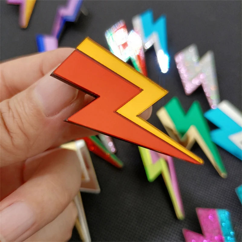 Glitter Lightning Flash Acrylic Stud Earrings